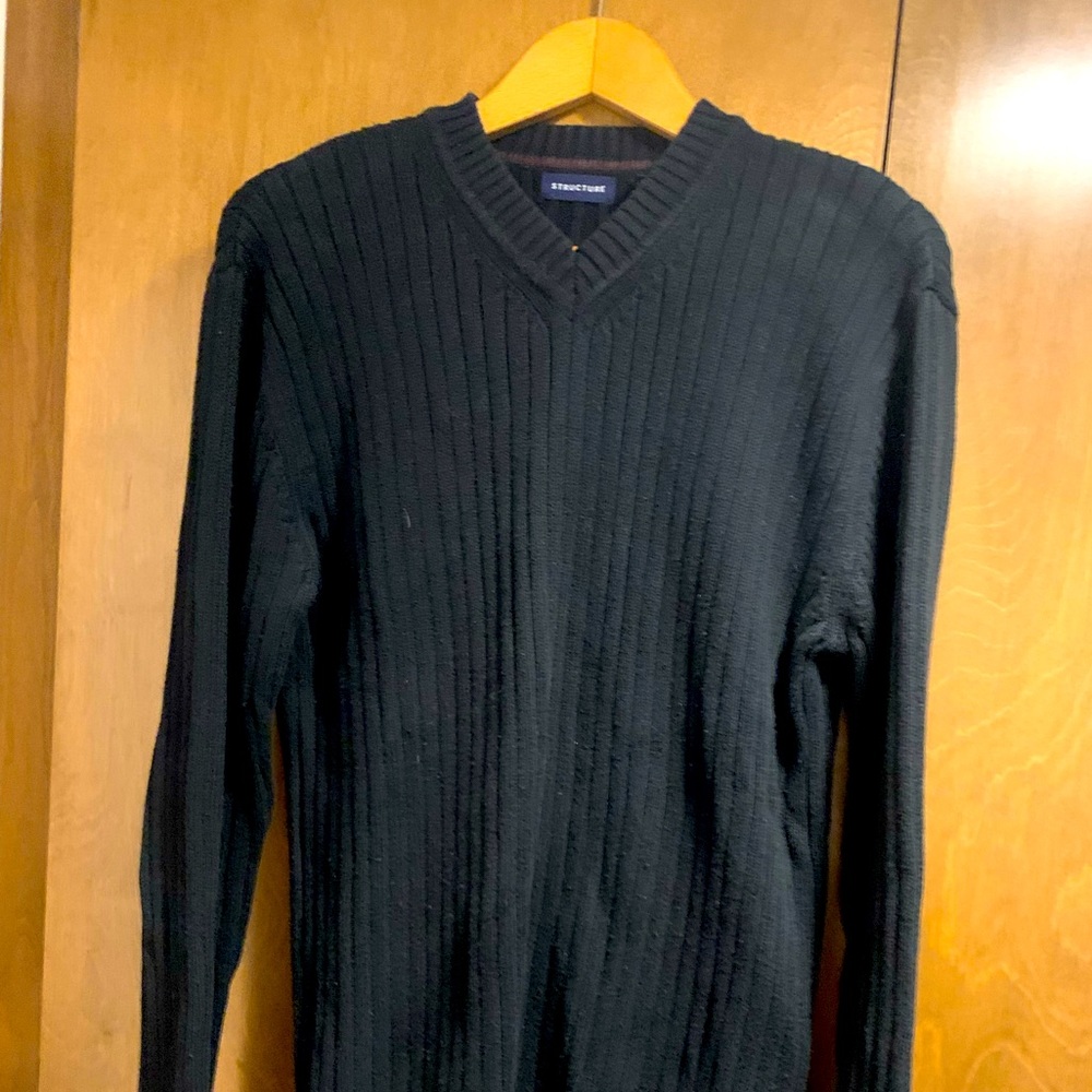 Vintage 90s Structure Black Sweater
